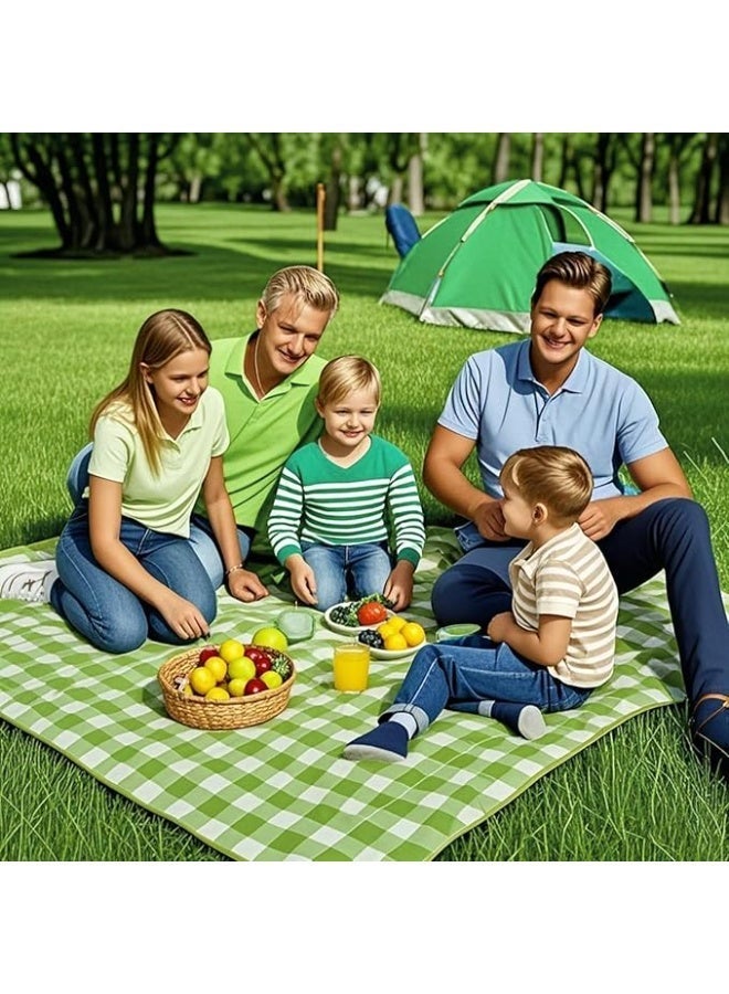 الواحة-TH 2X2 متر في الهواء الطلق نزهة حصيرة، بطانية نزهة كبيرة زائدة بطانيات الشاطئ، نزهة حصيرة رمل مقاوم للماء دليل قابلة للطي المحمولة للتخييم في الهواء الطلق المشي لمسافات طويلة السفر العشب موسيقى مهرجان العشب حصيرة (خضراء) - Image 3